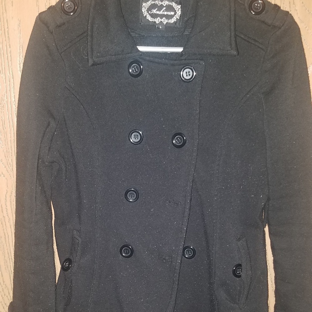 Large cotton peacoat